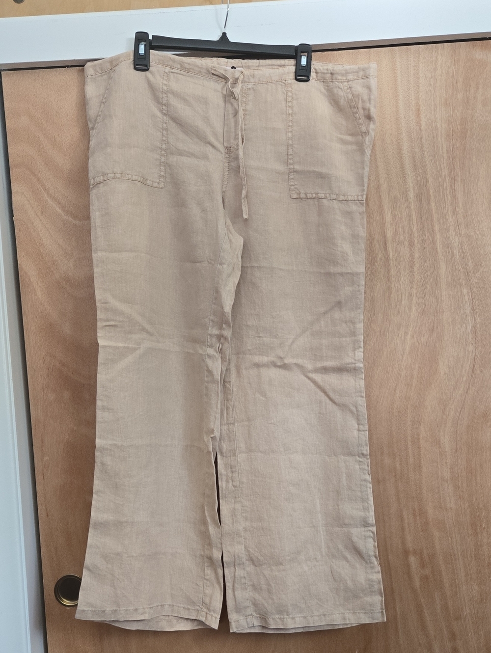 Victoria's Secret Women's Drawstring Linen Pants - Tan